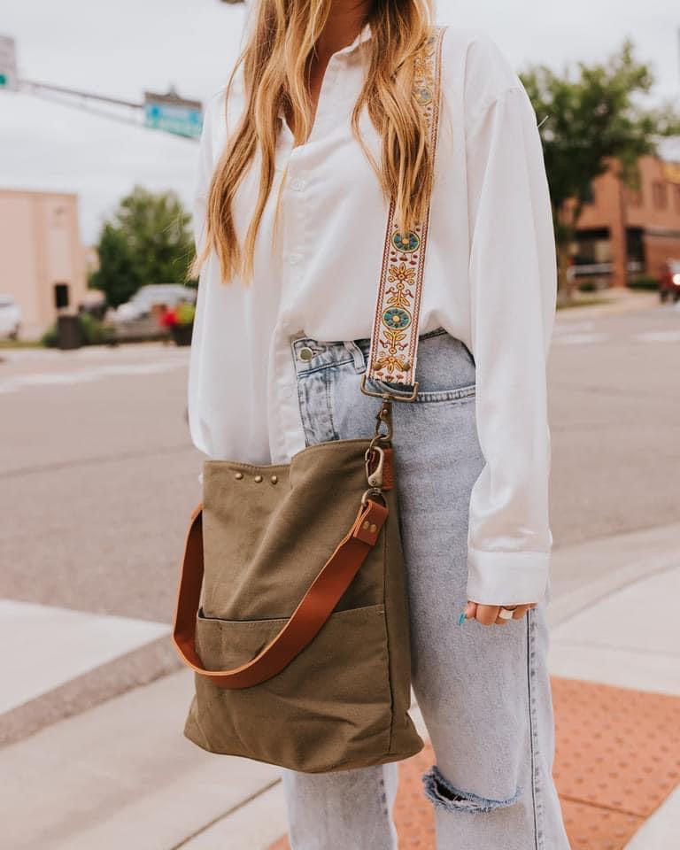 Slouchy Olive Hobo Crossbody Bag