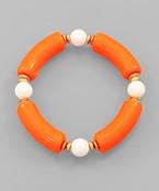 Gameday Collegiate Color Bracelets- Orange/White