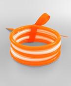 Gameday 5 Row Tube Jelly Bangle Bracelet - orange/white