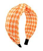 GAME DAY Diamond Pattern Headband Orange/White