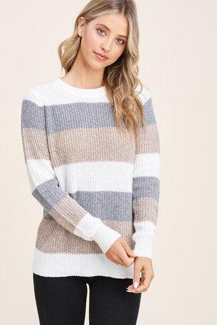 Color Block Pullover Sweater