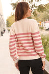 French Rose Border Stripe Sweater