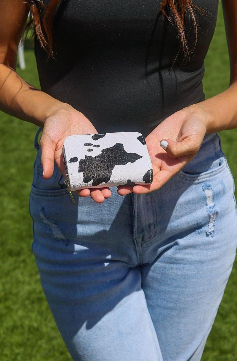 Cow print small card holder