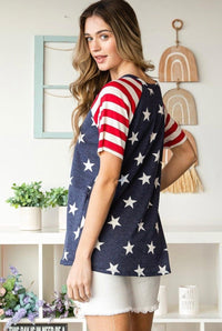 Red, White, Blue Stars Top