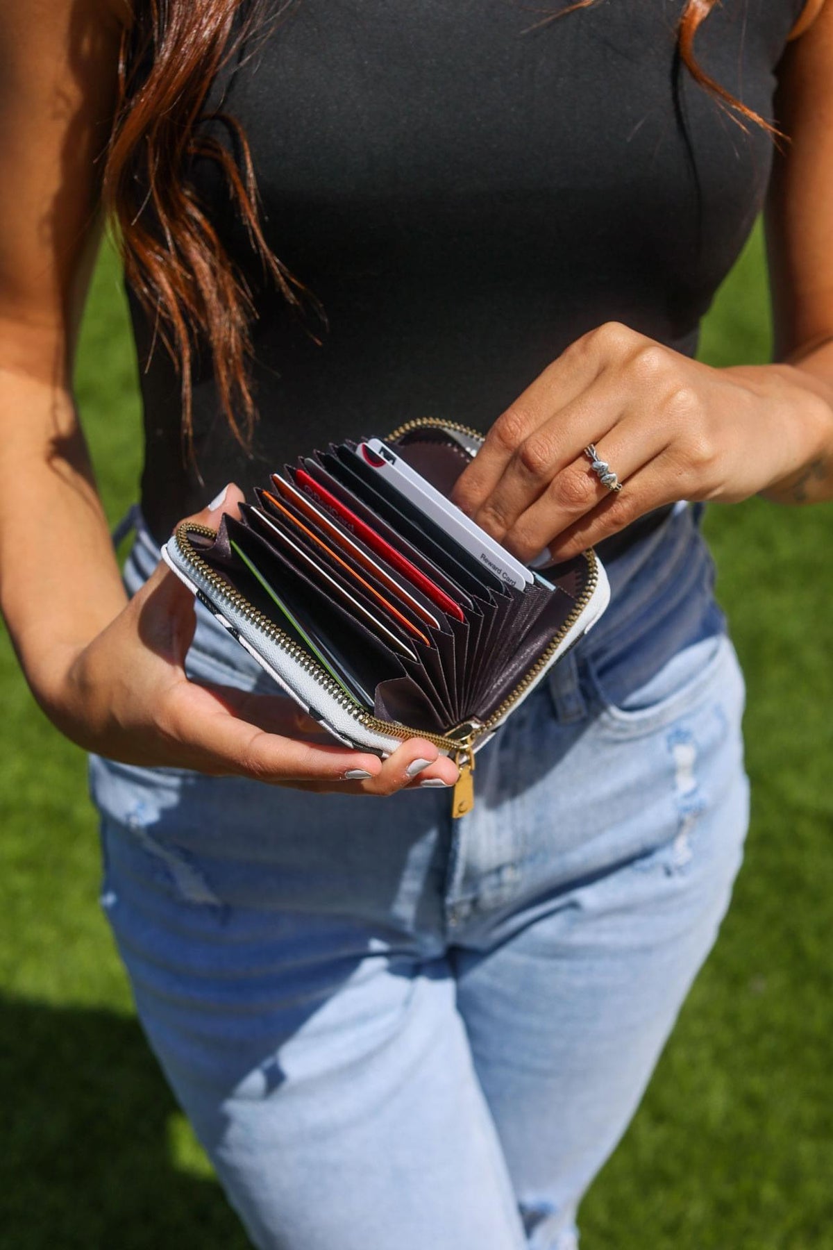 Cow print small card holder