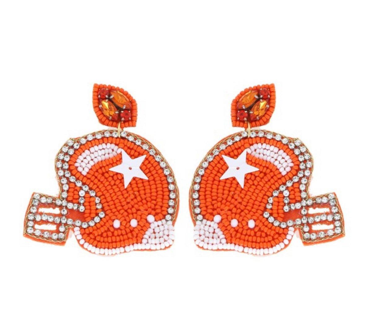 Gameday Football Helmet Beaded earrings