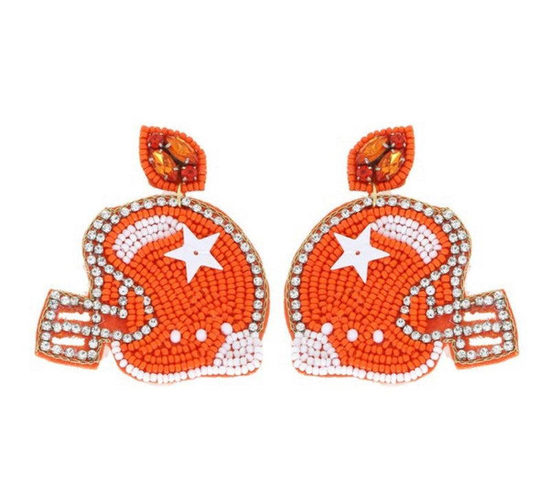 Gameday Football Helmet Beaded earrings