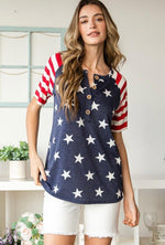 Red, White, Blue Stars Top