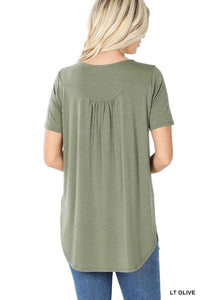 Dolphin Hem Short Sleeve Top - Multiple colors