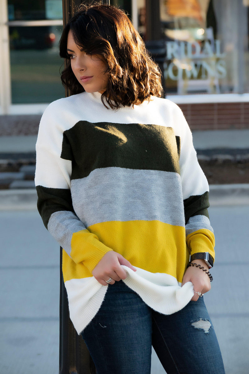 New Attitude Sweater Olive - 512 Boutique
