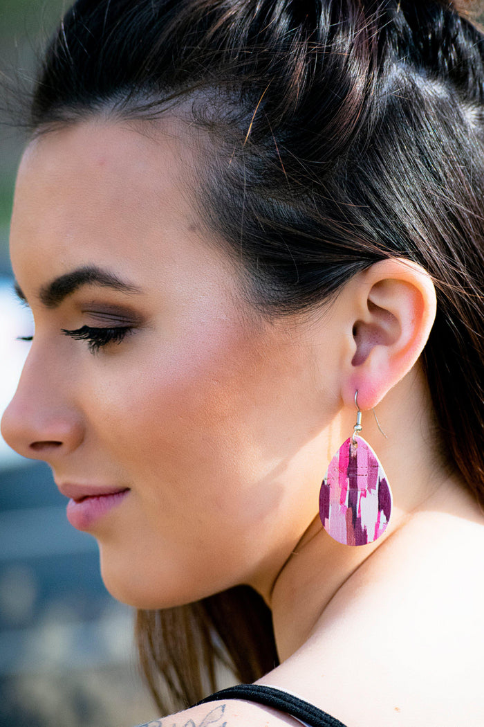 Pink Cork Earrings 1.5" - 512 Boutique