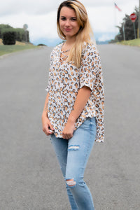 Strappy Animal Print Top - 512 Boutique