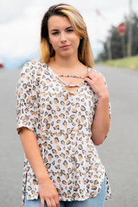 Strappy Animal Print Top - 512 Boutique