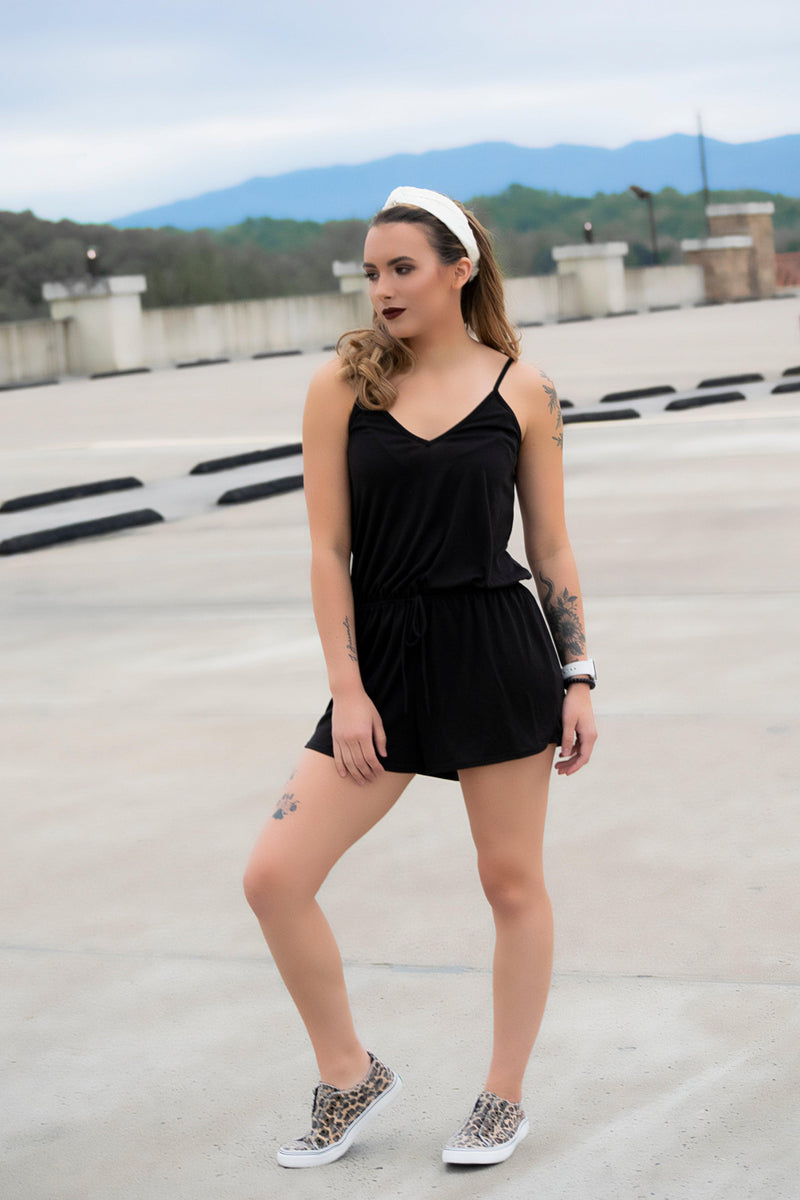 Take My Word Romper Black - 512 Boutique