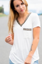 Glitter Pocket Top- Ivory - 512 Boutique