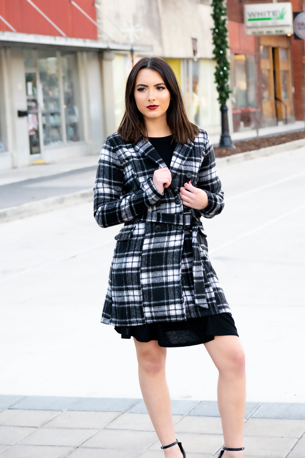 City Girl Black Plaid Jacket - 512 Boutique