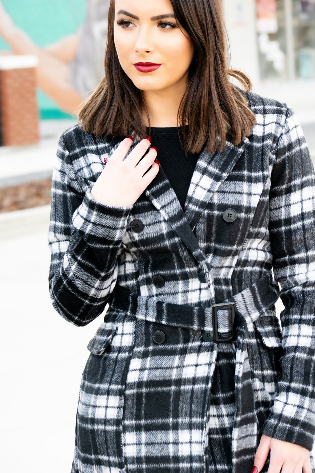 City Girl Black Plaid Jacket - 512 Boutique