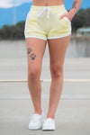 Light Yellow Contrast Shorts - 512 Boutique