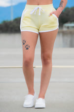 Light Yellow Contrast Shorts - 512 Boutique
