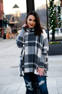 Charcoal Plaid Top - 512 Boutique