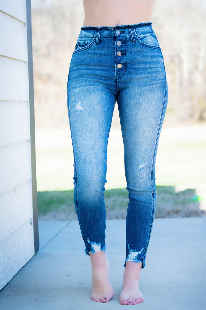 Sadie Button Fly Kancan Jeans - 512 Boutique
