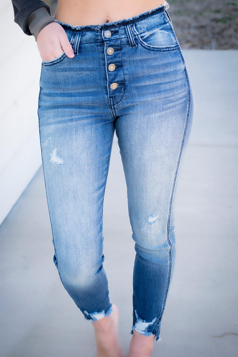 Sadie Button Fly Kancan Jeans - 512 Boutique