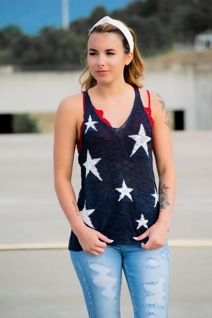 Navy Star Tank - 512 Boutique