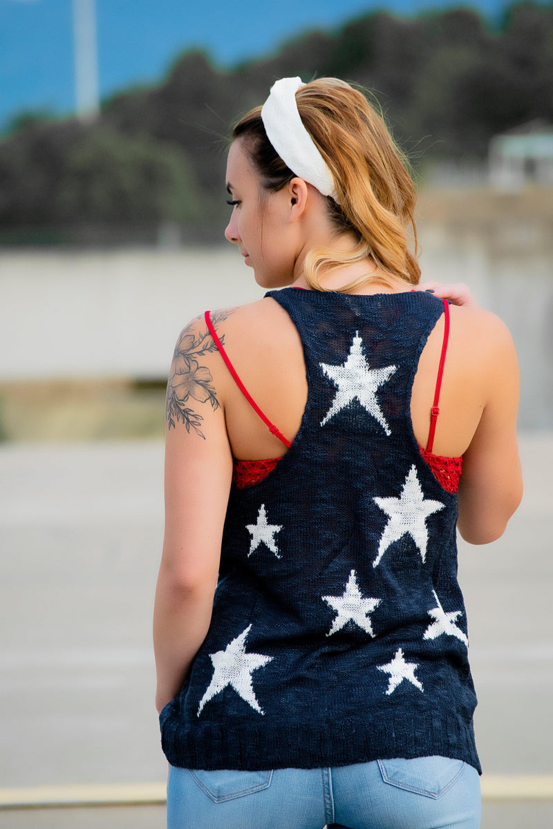 Navy Star Tank - 512 Boutique