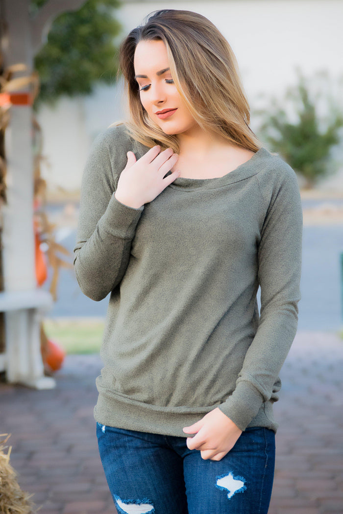 Today is the Day Sweater- Olive - 512 Boutique