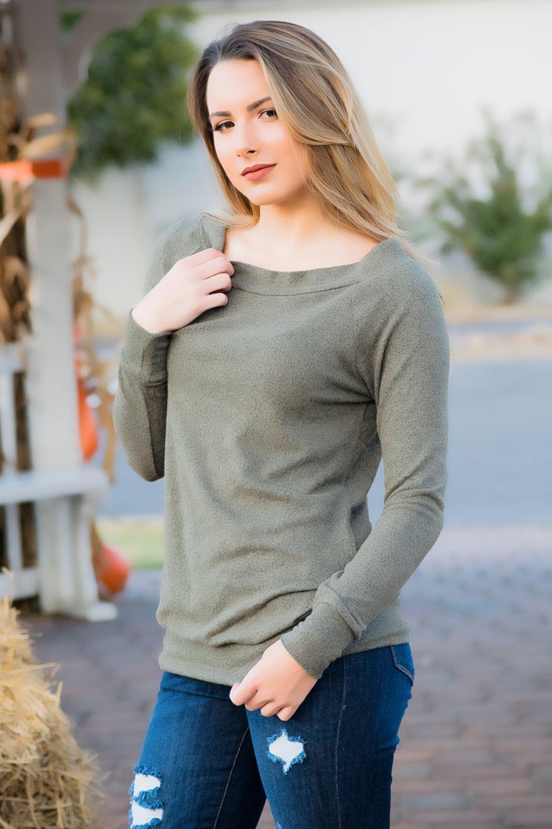 Today is the Day Sweater- Olive - 512 Boutique