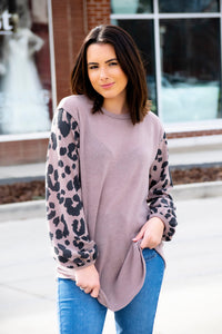 Animal Print Sleeve Top - 512 Boutique