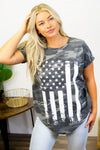 Gray American Flag Top - 512 Boutique