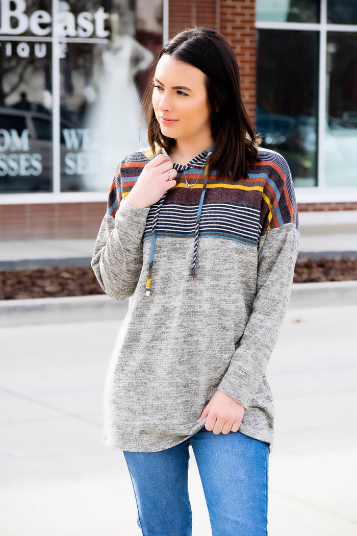 Multi Stripe Hoodie - 512 Boutique