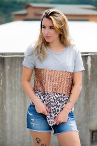 Sparkle + Animal Top - 512 Boutique