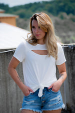 Slice of My Heart Top- Ivory - 512 Boutique