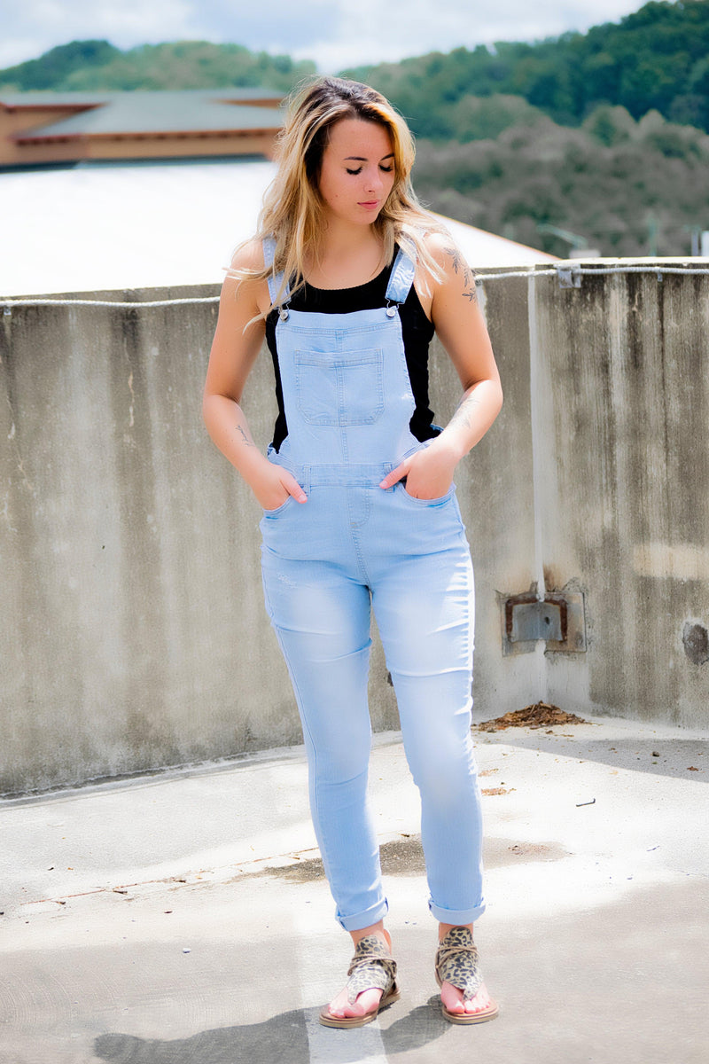 Jenna Lightwash overalls - 512 Boutique