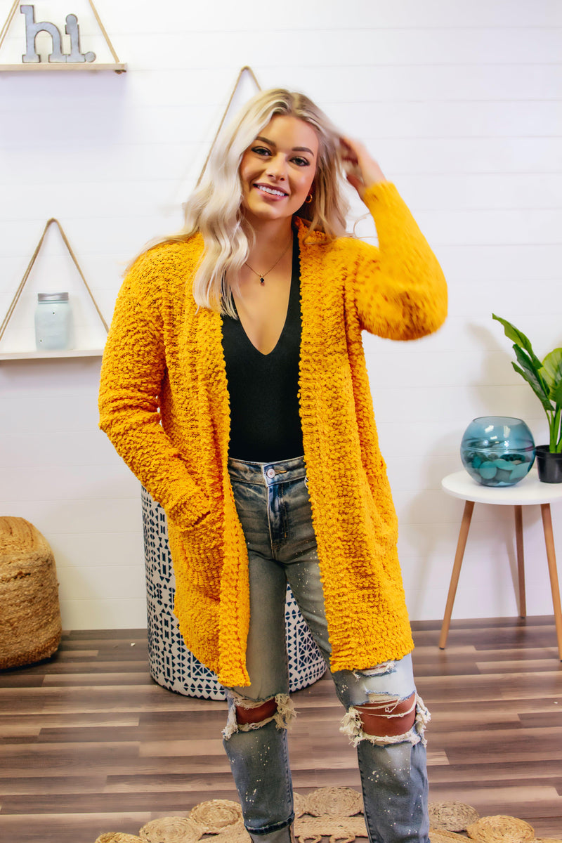Be Yourself Cardigan- Mustard