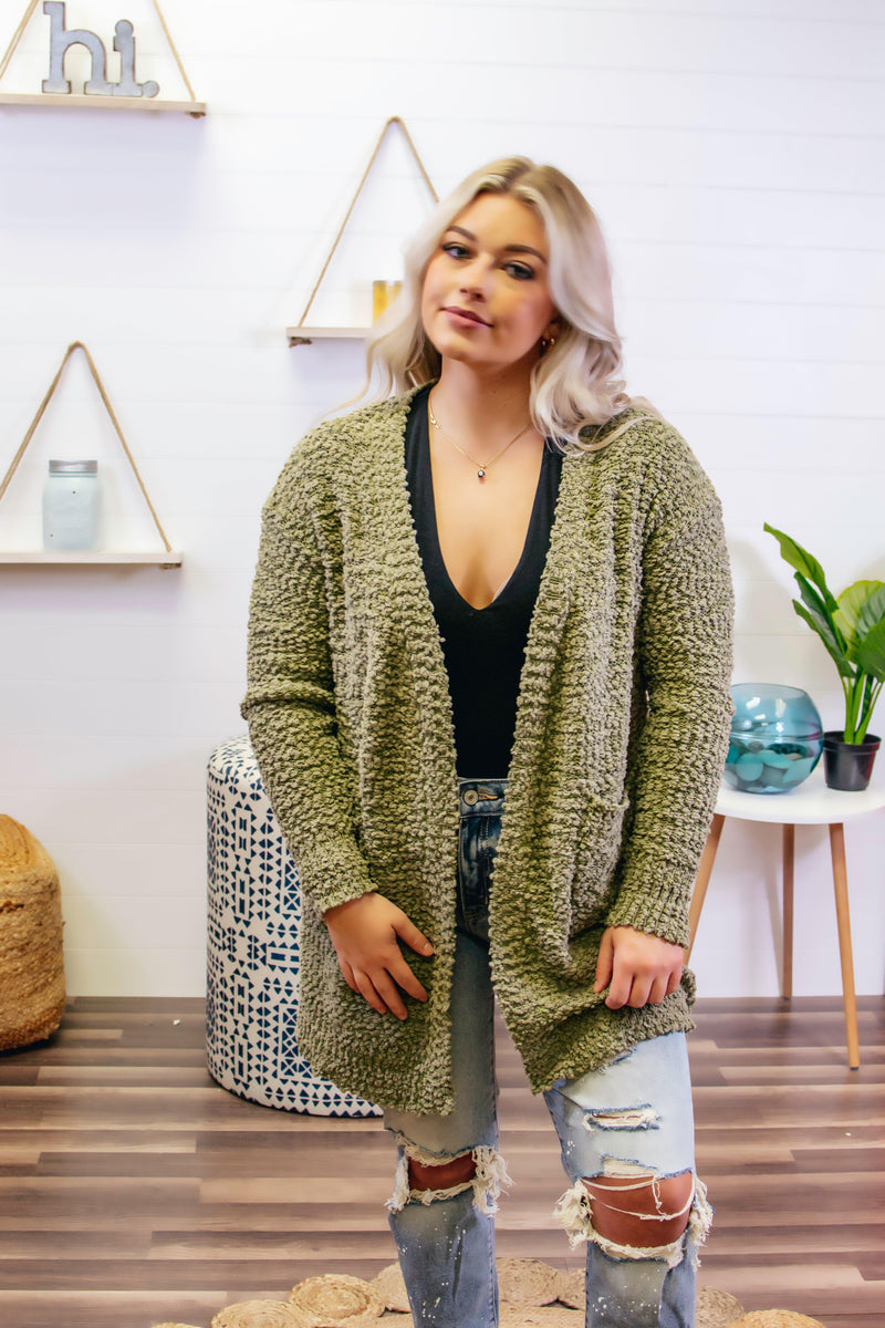 Be Yourself Cardigan- Olive