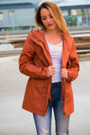 Flannel Lined Hood Utility Jacket - Rust - 512 Boutique