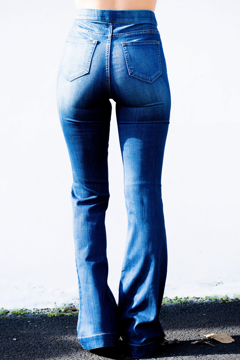 Reece Flare Jeans Dark Blue - 512 Boutique