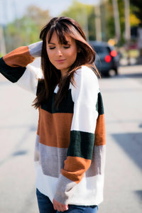 Mountain Escape Sweater - Green/Camel - 512 Boutique