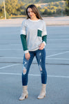 Emerald Colorblock Top - 512 Boutique