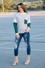 Emerald Colorblock Top - 512 Boutique