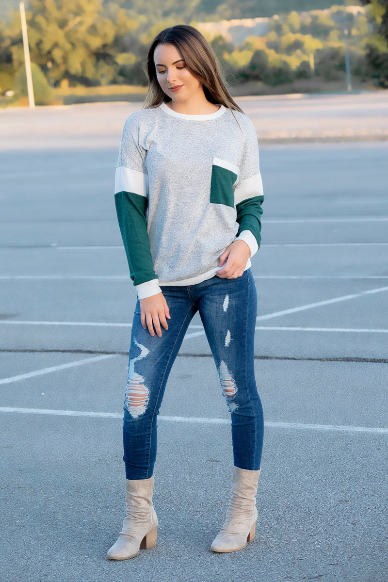 Emerald Colorblock Top - 512 Boutique