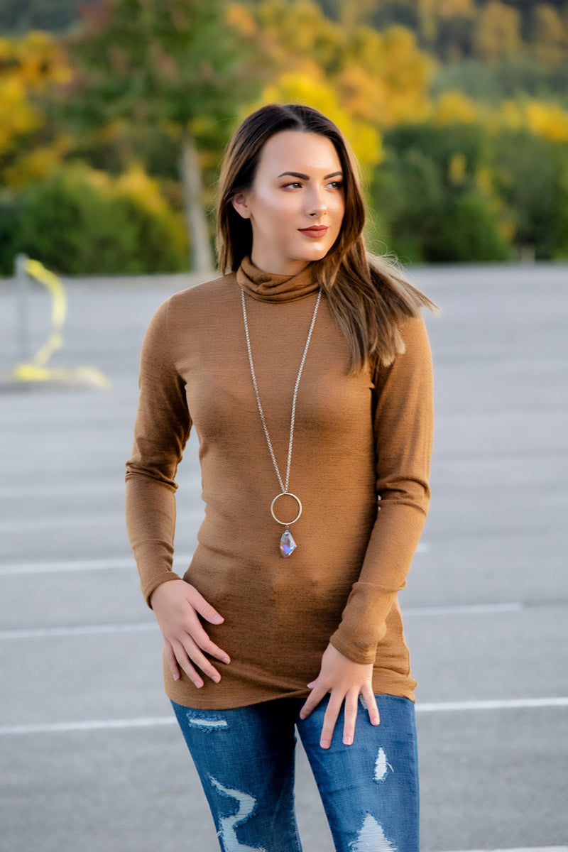 The Alice Turtle Neck Top- Dark Mustard - 512 Boutique