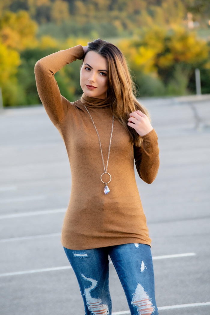 The Alice Turtle Neck Top- Dark Mustard - 512 Boutique