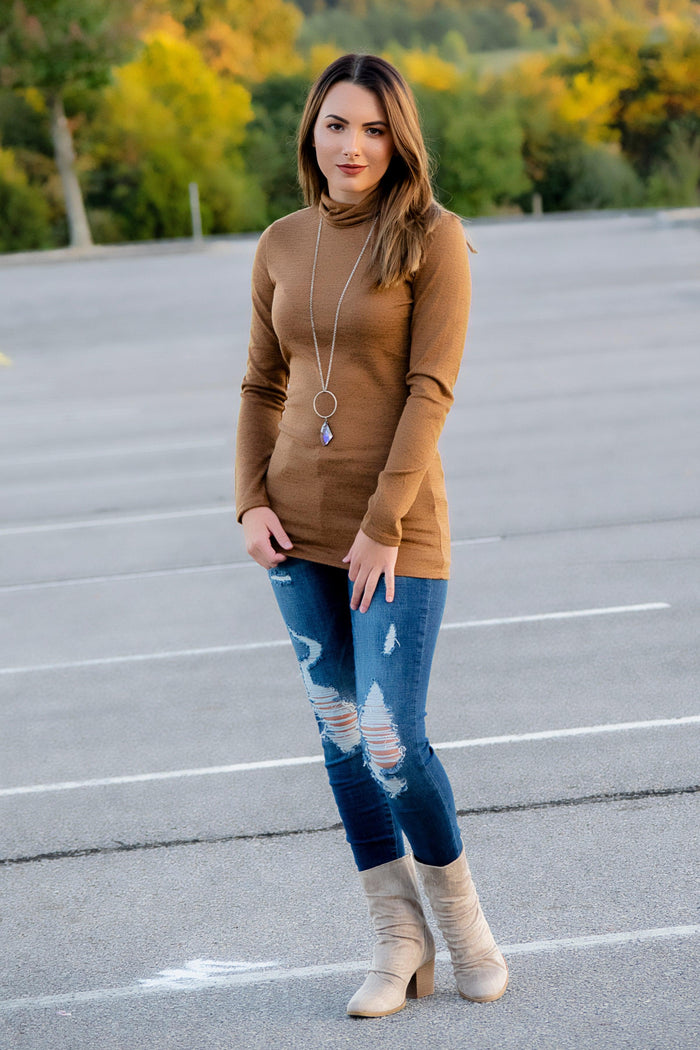 The Alice Turtle Neck Top- Dark Mustard - 512 Boutique