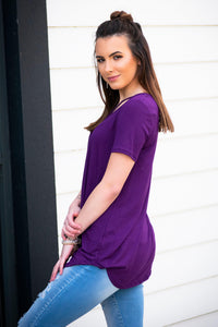 Cross My Heart Top- Purple - 512 Boutique