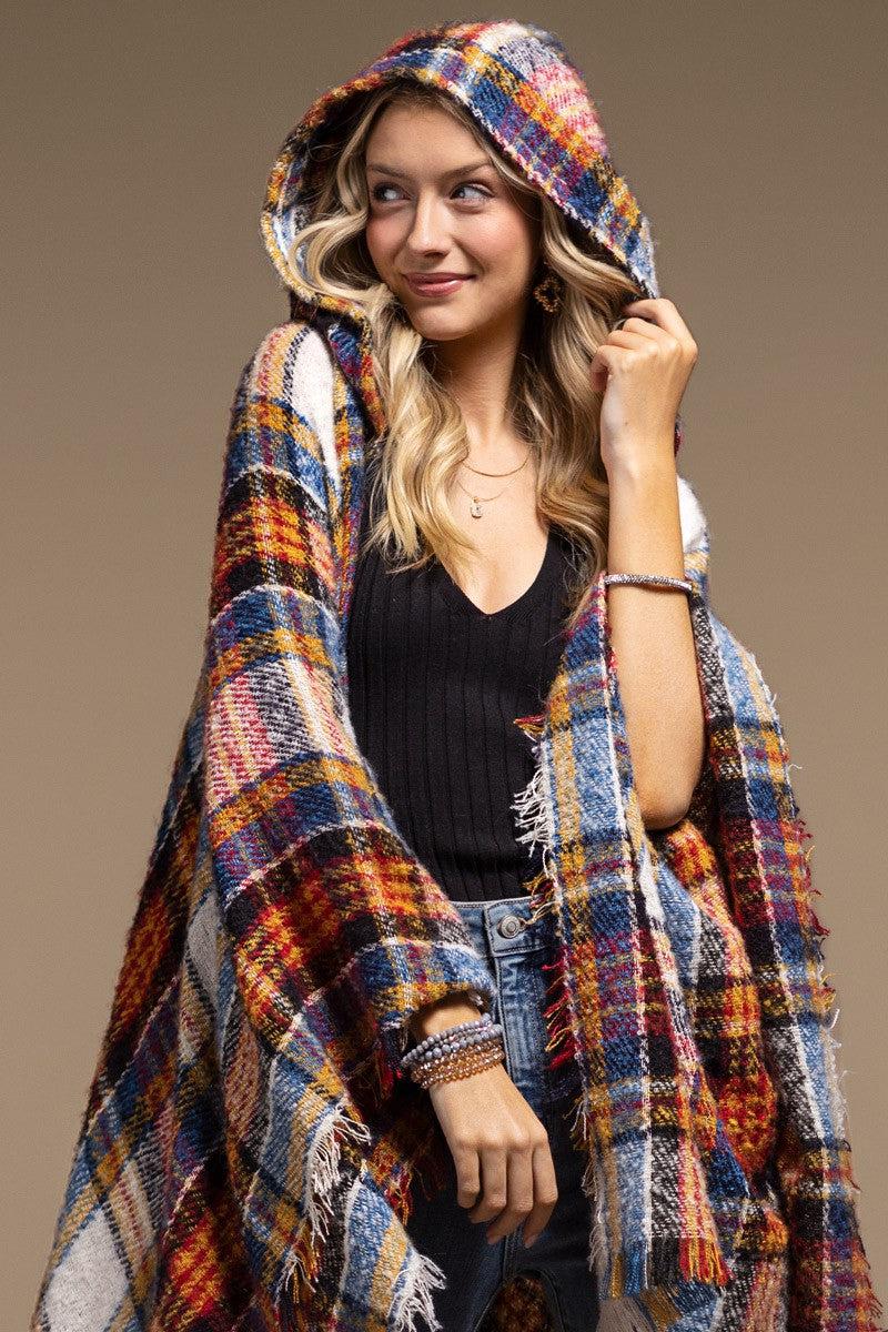 Vin Chaud Plaid Ruana