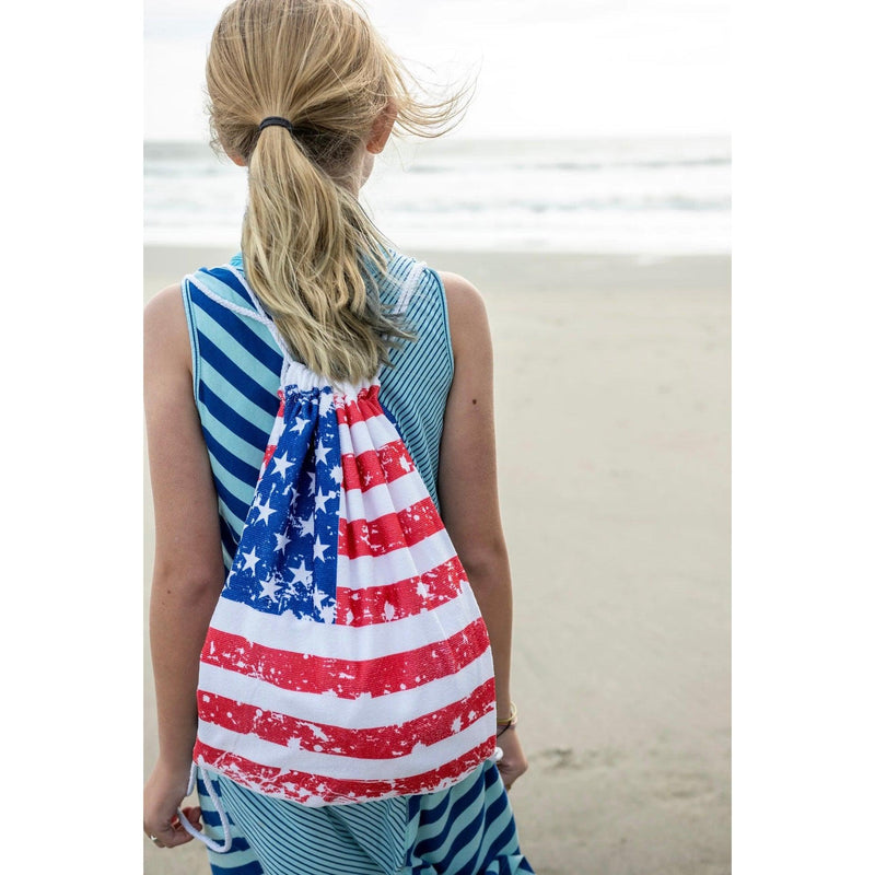 American Flag Back Pack Towel